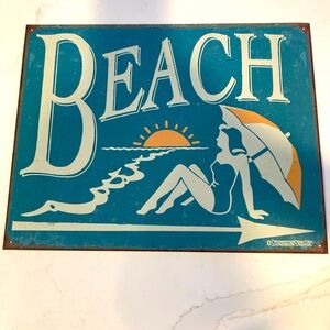 Art beach vintage look. Painted Metal.